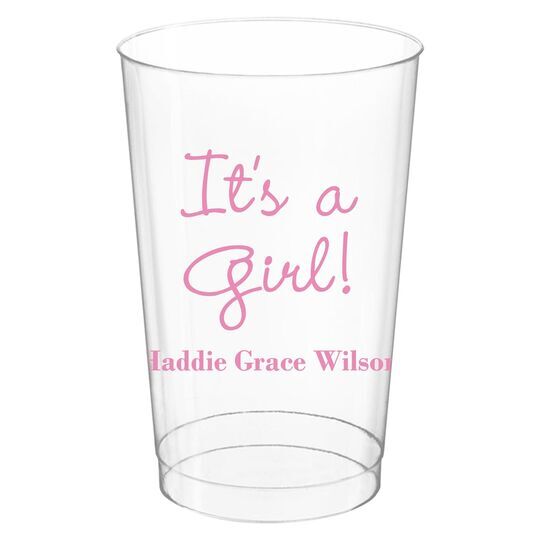 Sweet Baby Girl Clear Plastic Cups